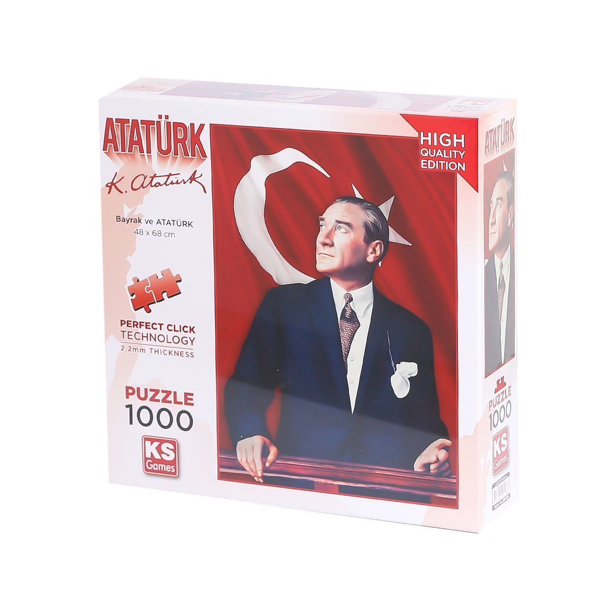 KS Puzzle-Atatürk Ve Türk Bayrağı 1000 Parça Puzzle-Puzzle-1-fleurdirect.live