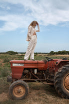 Kahshan-Beige 'saint' Women Oversize Linen Shirt-Gömlek-1-fleurdirect.live