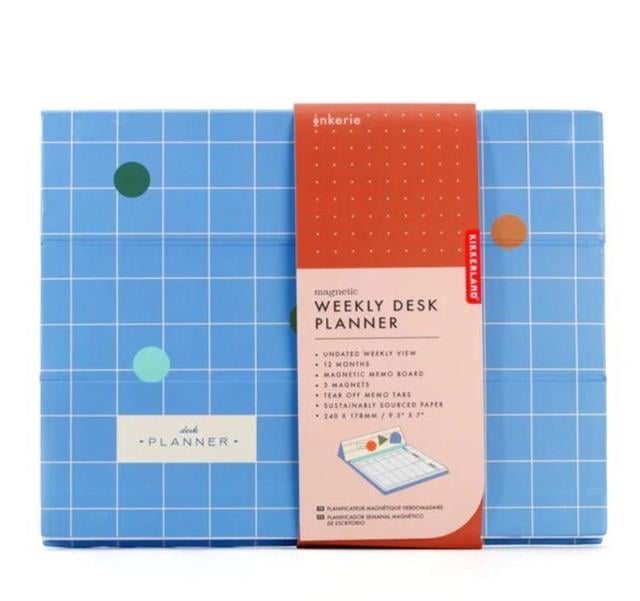 Kikkerland-Kikkerland Inkerie Retro Design Weekly Desk Planner Haftalık Planlama Seti-Defter-2-fleurdirect.live