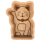 Kikkerland-Kikkerland Maneki Neko Luck Cat Şanslı Kedi Ahşap Kumbara-Kumbara-1-fleurdirect.live