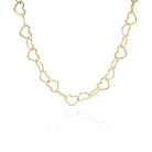 Kimolos-Love Yourself 925 Ayar Gümüş Gold Renk Choker Kalpli Kolye-Kolye-1-fleurdirect.live
