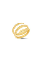 Kimolos-Serpentine Coil 925 Ayar Gümüş Gold Renk Yılanlı Yüzük-Yüzük-1-fleurdirect.live