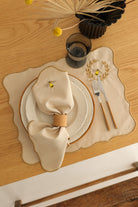 Km Home Collection-2'li Set Arı İşlemeli Pamuk Amerikan Servis-Sunum Aksesuarları-2-fleurdirect.live