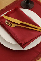 Km Home Collection-2'li Set Kırmızı Pamuk Amerikan Servis-Sunum Aksesuarları-4-fleurdirect.live