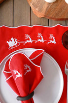 Km Home Collection-2'li Set Kızak İşlemeli Pamuk Amerikan Servis-Sunum Aksesuarları-3-fleurdirect.live