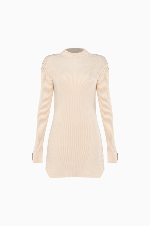 Infinity Knit Bej Midi Elbise
