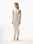 Kntlgy-Waterfall Fitilli Bej Midi Elbise-Elbise-1-fleurdirect.live