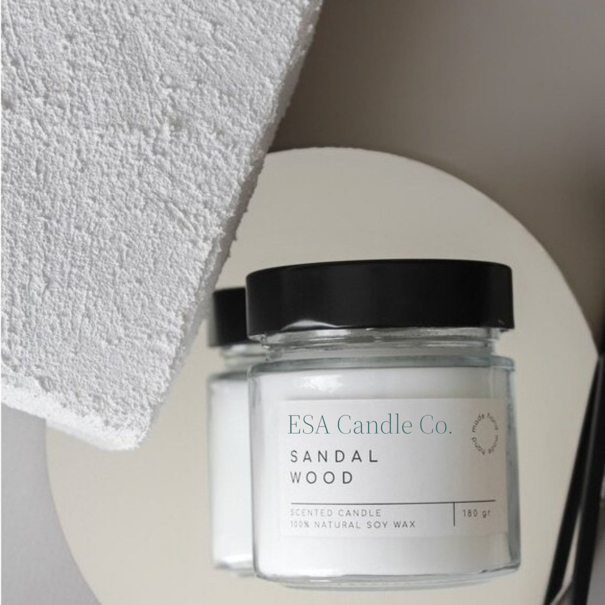 Şeffaf Kapaklı Cam Mum – Doğal Soya Wax, Minimal Tasarım