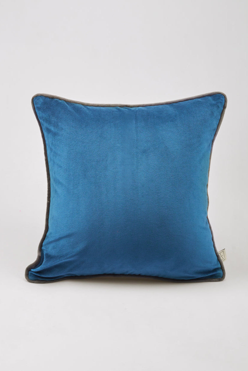 La Casa Antica-Mavi Kadife Yastık Kılıfı (50x50cm)-1-fleurdirect.live