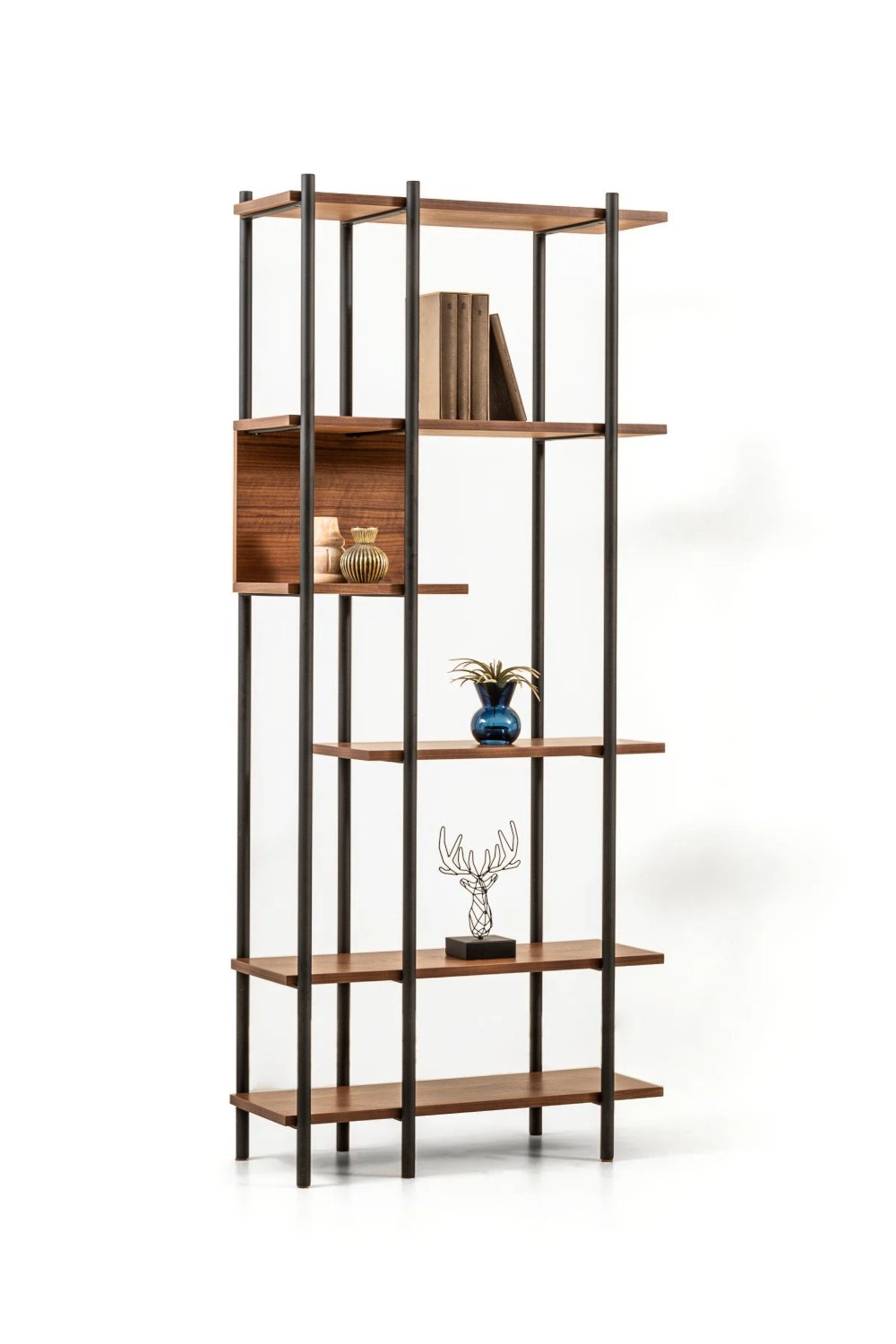 Lagoma-Harmonia Kitaplık Ahşap Raf Metal Çerçeve - 75 Cm-Kitaplık-2-fleurdirect.live