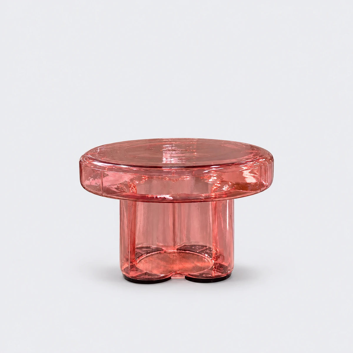 Vetrova Pink Yuvarlak Cam Yan Sehpa-L