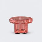 Vetrova Pink Yuvarlak Cam Yan Sehpa-L