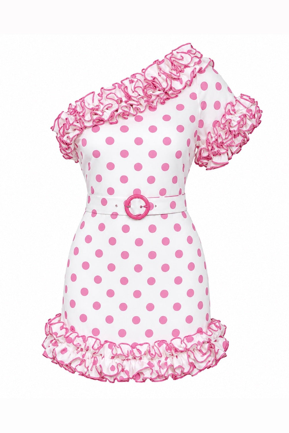 Laura Puantiye Mini Elbise Pembe
