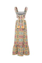 Le-Monade Dreams-Girlfriend Geometrik Desenli Sırt Detaylı Uzun Elbise-Top-2-fleurdirect.live