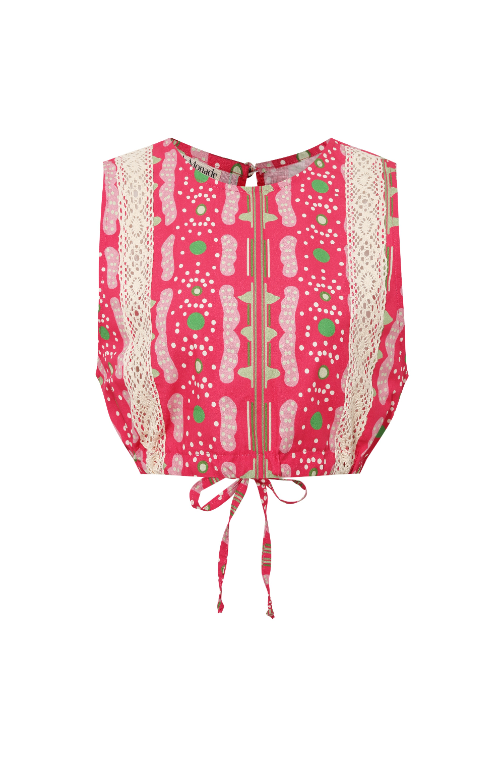 Le-Monade Dreams-Pembe Bulut Desenli Kopanaki Detaylı Kolsuz Üst-Top-1-fleurdirect.live