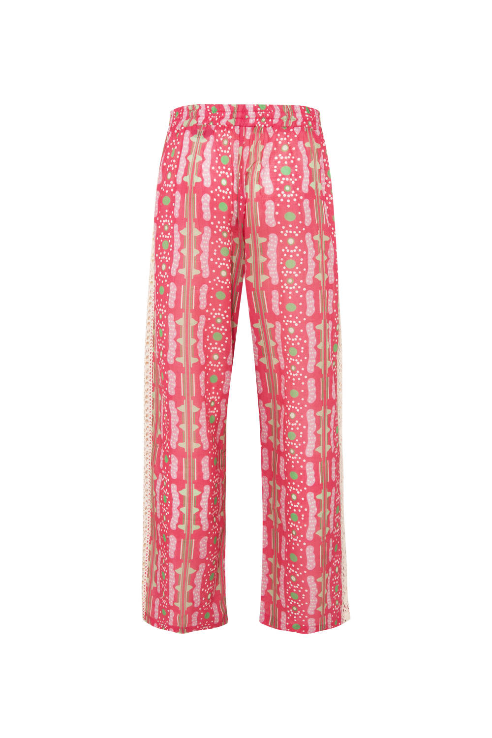 Le-Monade Dreams-Pembe Bulut Desenli Kopanakli Detaylı Pantolon-Pantolon-3-fleurdirect.live