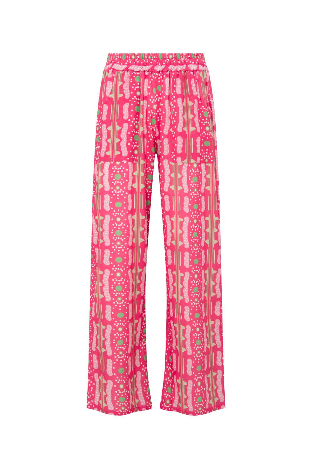 Le-Monade Dreams-Pembe Bulut Desenli Pantolon-Pantolon-1-fleurdirect.live