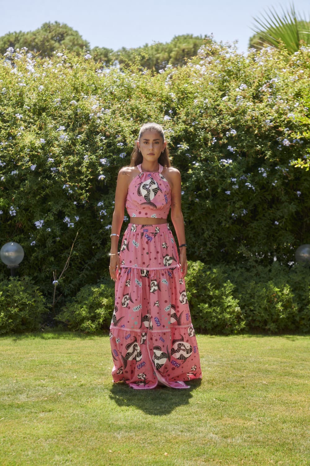 Le-Monade Dreams-SORUNLU - Pembe Balık Desenli Halter Yaka Sırt Detaylı Top-Top-3-fleurdirect.live