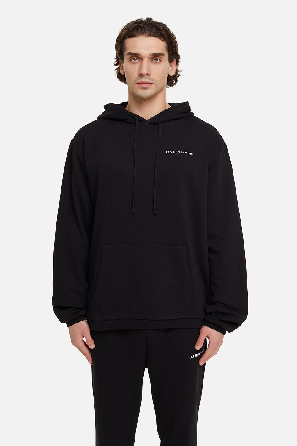 Les Benjamins-Hoodie 001 - Black-Sweatshirts & Hoodies-1-fleurdirect.live