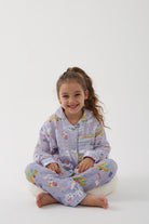 Let's Be Friends-Organik Muslin Pijama Takımı - Lila Okul Desen-Pijama Takımı-4-fleurdirect.live