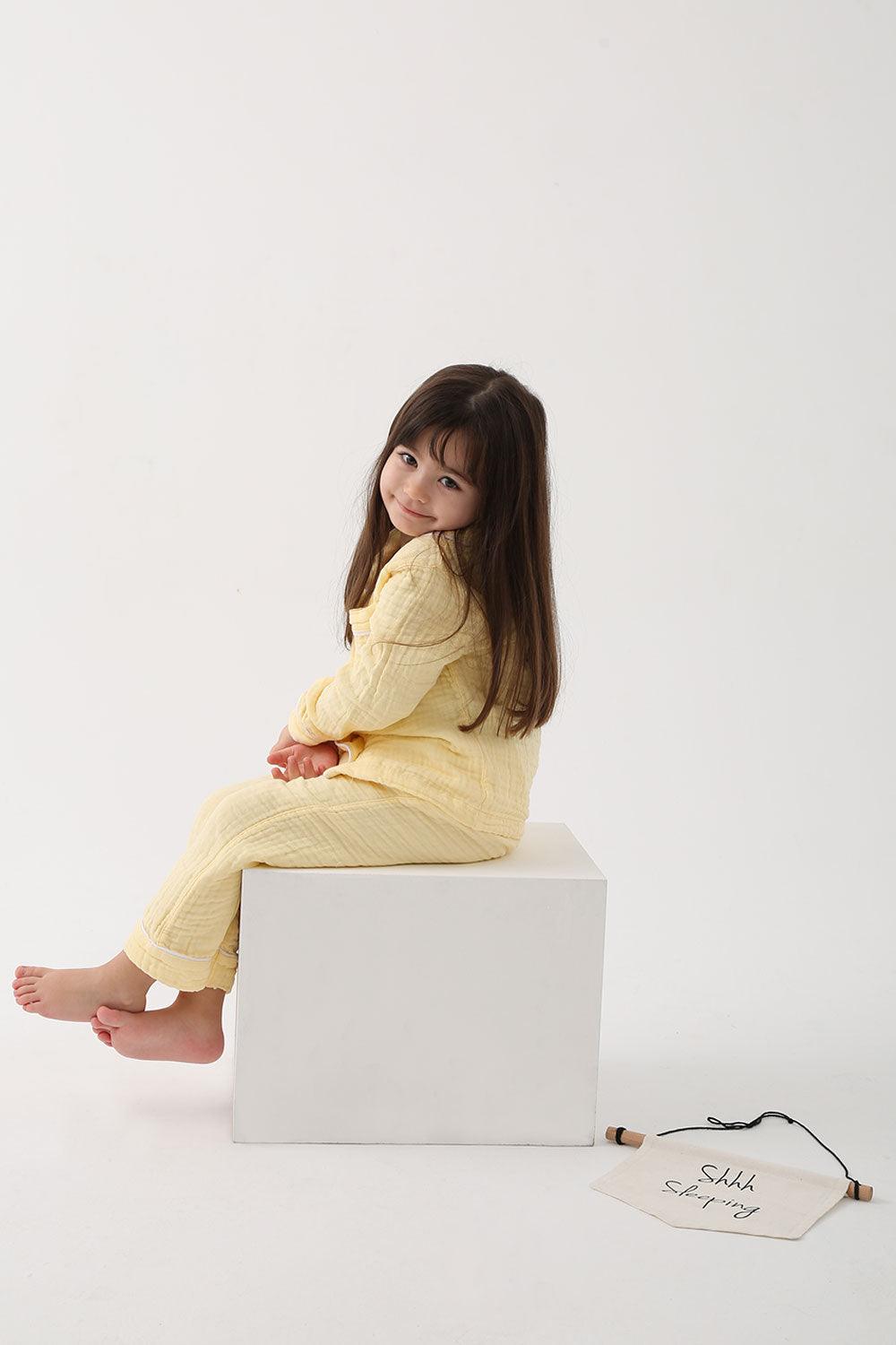 Let's Be Friends-Organik Muslin Pijama Takımı - Sarı-Pijama Takımı-3-fleurdirect.live