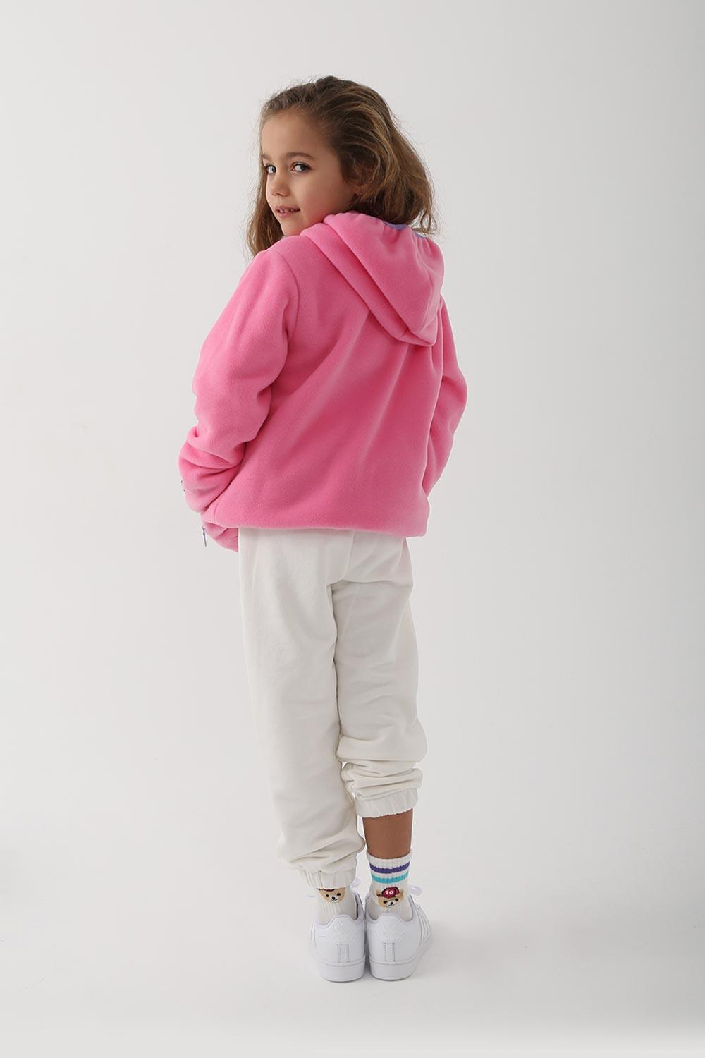 Let's Be Friends-Polar Zipli Hoodie - Pembe-Sweatshirts & Hoodies-4-fleurdirect.live