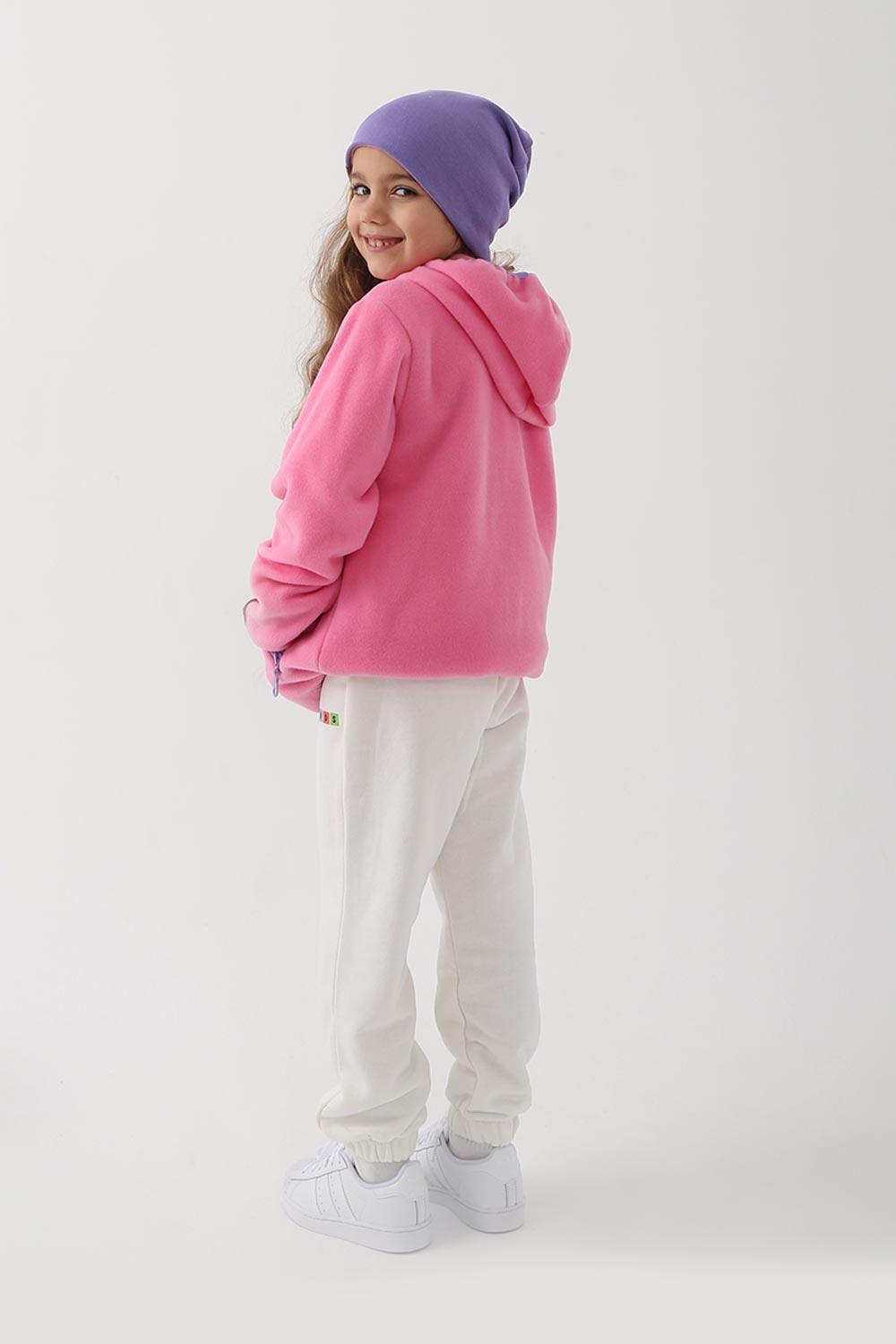 Let's Be Friends-Polar Zipli Hoodie - Pembe-Sweatshirts & Hoodies-5-fleurdirect.live