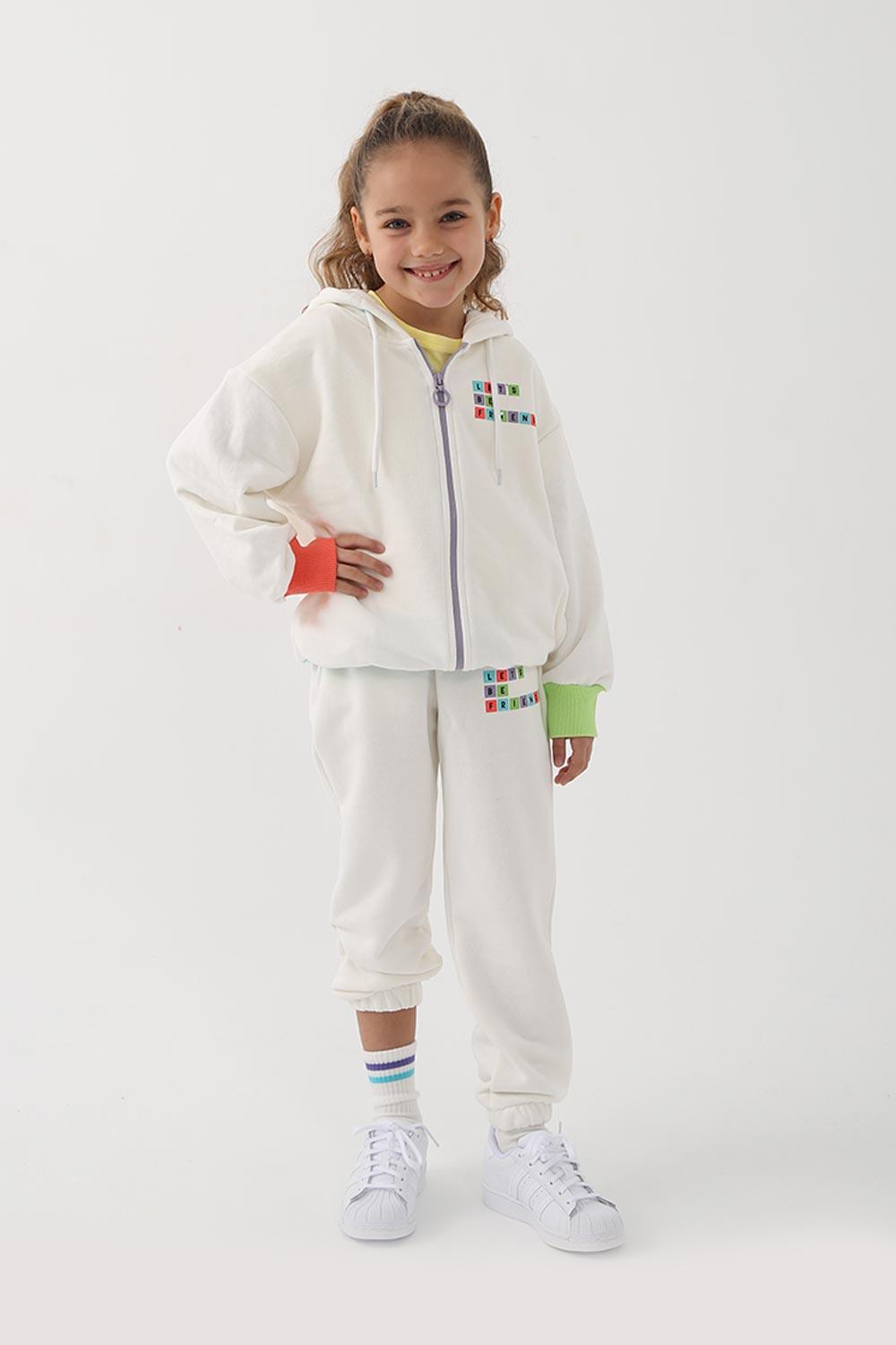Let's Be Friends-Zipli Hoodie -Ekru-Sweatshirts & Hoodies-5-fleurdirect.live