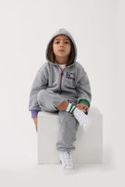 Let's Be Friends-Zipli Hoodie - Gri Melanj-Sweatshirts & Hoodies-4-fleurdirect.live