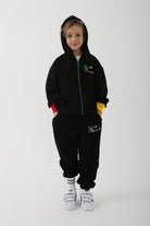 Let's Be Friends-Zipli Hoodie - Siyah-Sweatshirts & Hoodies-1-fleurdirect.live