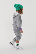 Let's Be Friends-Zipli Hoodie Takım 2 Parça - Gri Melanj-Alt - Üst Takım-2-fleurdirect.live