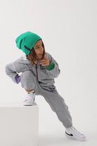 Let's Be Friends-Zipli Hoodie Takım 2 Parça - Gri Melanj-Alt - Üst Takım-3-fleurdirect.live