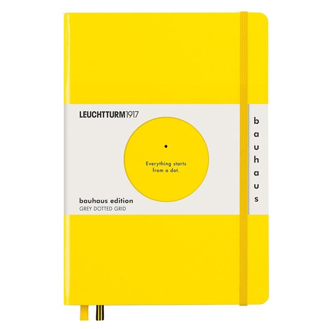 Leuchtturm 1917-Leuchtturm1917 Bauhaus Serisi Not Defteri, Orta Boy (A5), Sert Kapak, 251 Sayfa Gri Noktalı Defter Lemon 359620-Noktalı-3-fleurdirect.live