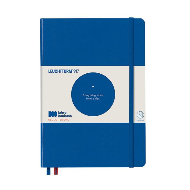 Leuchtturm 1917-Leuchtturm1917 Bauhaus Serisi Not Defteri, Orta Boy (A5), Sert Kapak, 251 Sayfa Kırmızı Noktalı Defter Royal Blue 359618-Noktalı-1-fleurdirect.live