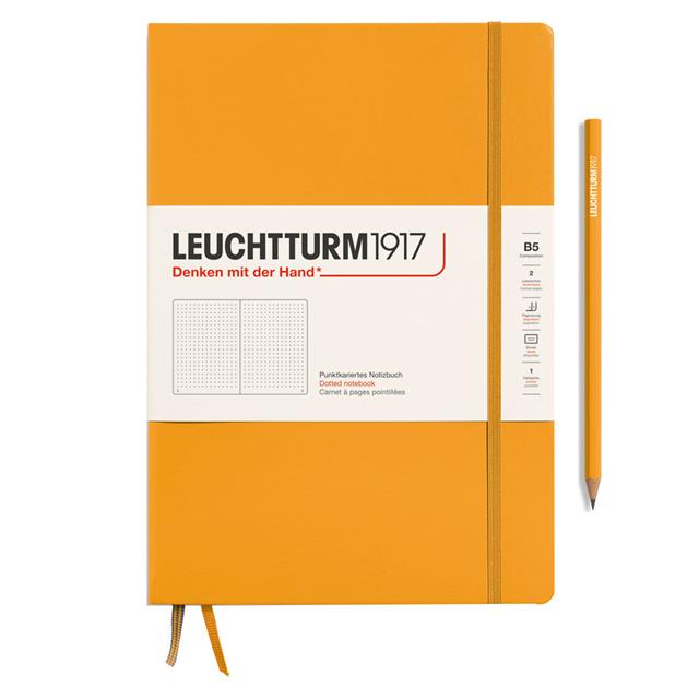 Leuchtturm 1917-Leuchtturm1917 Composition Notebook, B5, Sert Kapak, 219 Sayfa Not Defteri, Noktalı, Rising Sun 366166-Noktalı-1-fleurdirect.live
