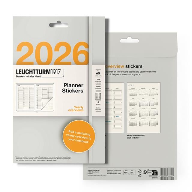 Leuchtturm 1917-Leuchtturm1917 Ajanda Stickerı 2026 Yıllık Format Etiket, İngilizce 373028-Özel Defterler-1-fleurdirect.live