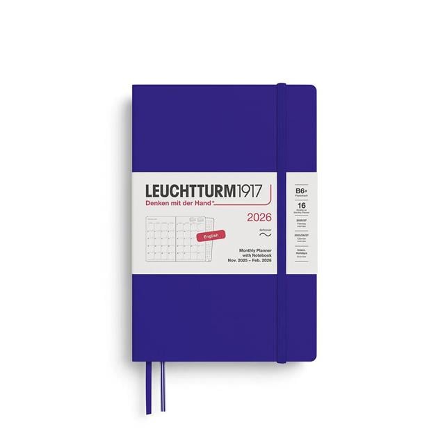 Leuchtturm 1917-Leuchtturm1917 Çanta Boy (B6+5) 16 Aylık Ajanda Ve Not Defteri (Çizgili) 2026 Yumuşak Kapak, İNgilizce, Ink Mavi 372795-Özel Defterler-1-fleurdirect.live