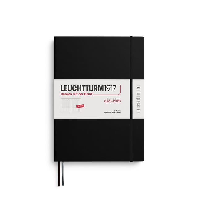 Leuchtturm 1917-Leuchtturm1917 Master Boy (A4+) Akademik 18 Aylık Hafta Ajandası 2026 Sert Kapak, İngilizce, Siyah 372814-Özel Defterler-1-fleurdirect.live