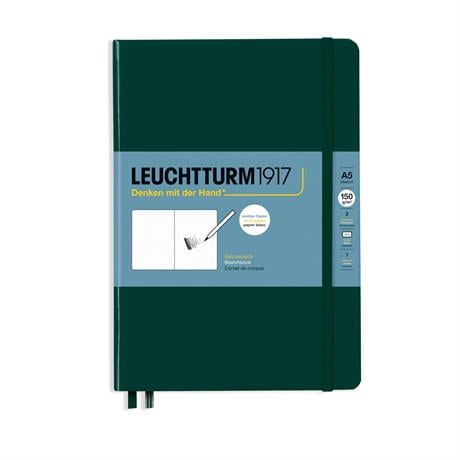 Leuchtturm 1917-Leuchtturm1917 Medium (A5) 112 Pages 150 Gsm Sketchbook Eskiz Defteri Forest Green 370355-Çizgisiz (Düz)-1-fleurdirect.live