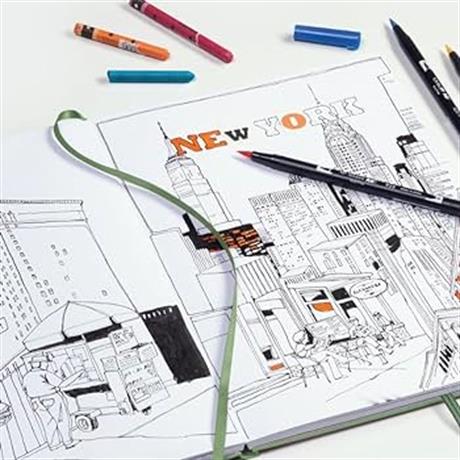 Leuchtturm 1917-Leuchtturm1917 Medium (A5) 112 Pages 150 Gsm Sketchbook Eskiz Defteri Forest Green 370355-Çizgisiz (Düz)-5-fleurdirect.live