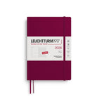 Leuchtturm 1917-Leuchtturm1917 Orta Boy (A5) 12 Aylık Ajanda Ve Not Defteri (çizgili) 2026 Yumuşak Kapak, İngilizce, Port Red372674-Özel Defterler-1-fleurdirect.live