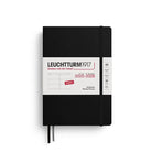Leuchtturm 1917-Leuchtturm1917 Orta Boy (A5) 18 Aylık Haftalık Ajanda 2026 Sert Kapak, İngilizce, Siyah 372808-Özel Defterler-1-fleurdirect.live