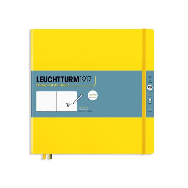 Leuchtturm 1917-Leuchtturm1917 Sketchbook Eskiz Defteri Kare Boy, Sert Kapak 112 Beyaz Sayfa (150 Gr), Lemon 362360-Çizgisiz (Düz)-1-fleurdirect.live