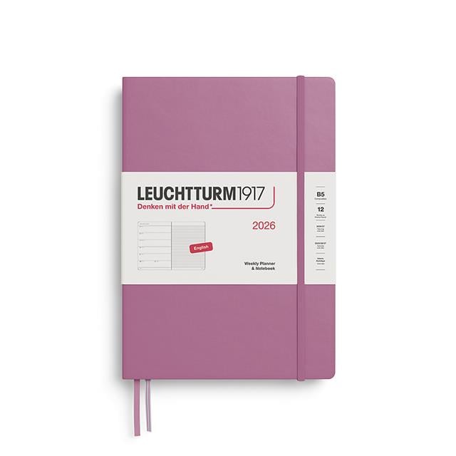 Leuchtturm 1917-Leuchtturm1917 Tablet Boy (B5) 12 Aylık Ajanda Ve Not Defteri (çizgili) 2026 Sert Kapak, İngilizce, Dusty Rose372643-Özel Defterler-1-fleurdirect.live