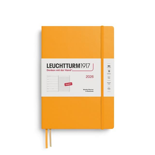 Leuchtturm 1917-Leuchtturm1917 Tablet Boy (B5) 12 Aylık Ajanda Ve Not Defteri (çizgili) 2026 Sert Kapak, İngilizce, Rising Sun 372645-Özel Defterler-1-fleurdirect.live