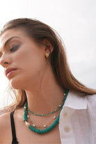 Linya Jewellery-Alya Turkuaz Büyük İncili Kolye-Kolye-4-fleurdirect.live