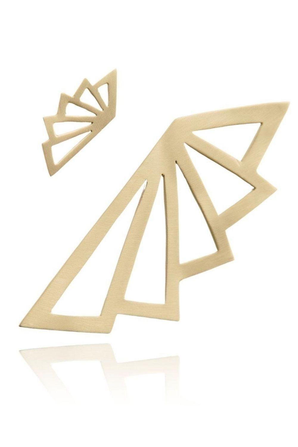 Linya Jewellery-Asimetrik Üçgen Küpe Gold-Küpe-1-fleurdirect.live