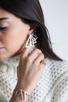 Linya Jewellery-Asimetrik Üçgen Küpe Gümüş-Küpe-2-fleurdirect.live