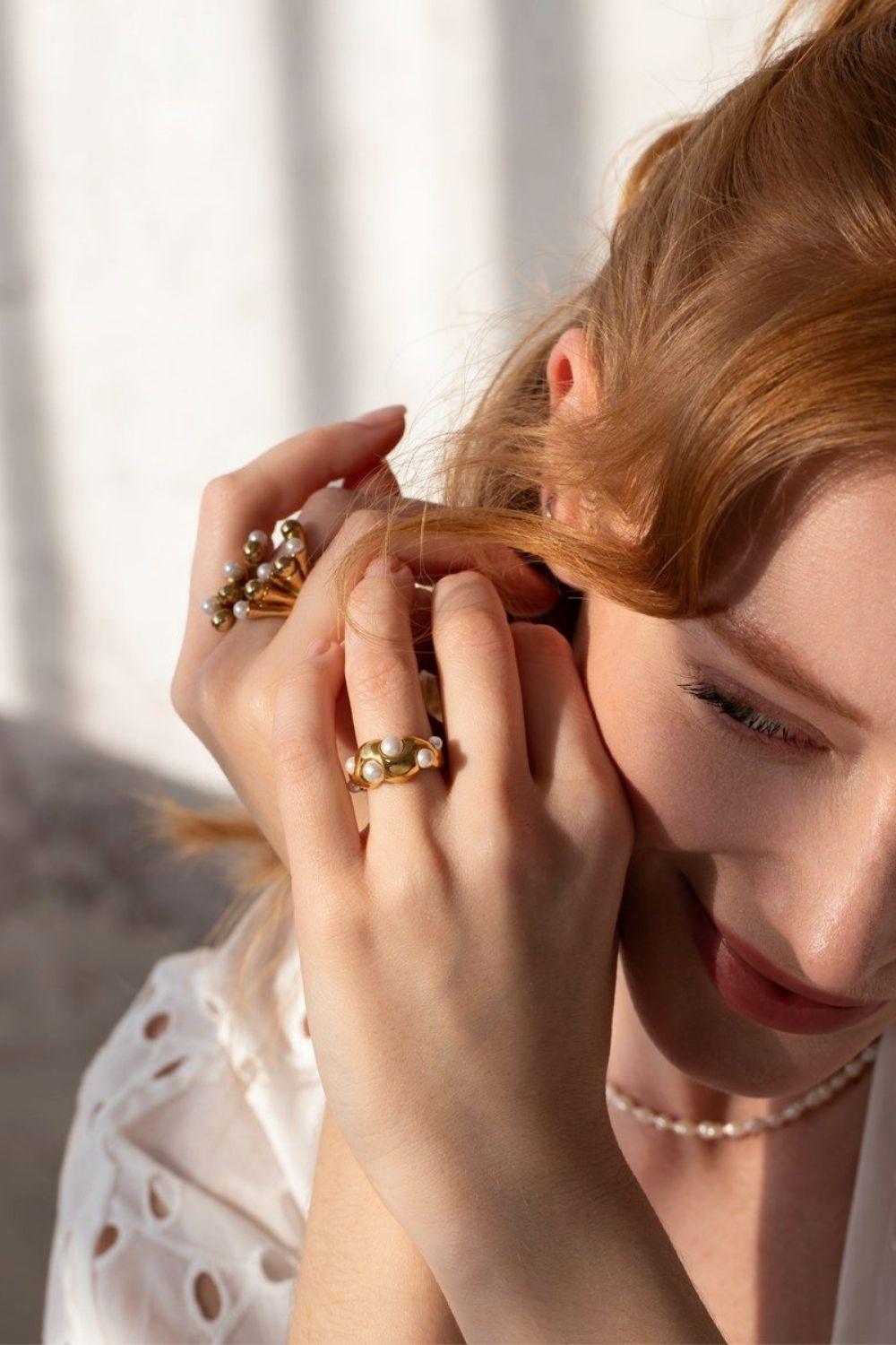 Linya Jewellery-Ayza Doğal İnci Yüzük-Yüzük-2-fleurdirect.live