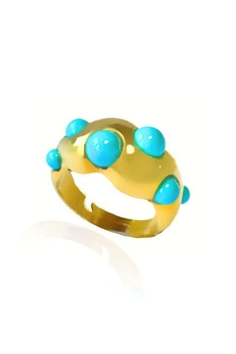 Linya Jewellery-Ayza Doğal Turkuaz Yüzük-Yüzük-1-fleurdirect.live